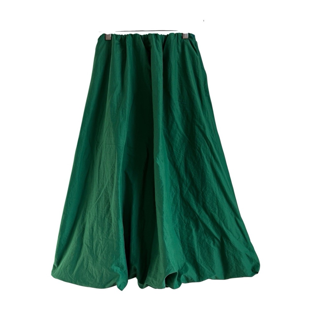 ZARA Green Voluminous Balloon Skirt Puff Bubble Hem Avant Garde Whimsygoth Sz XS